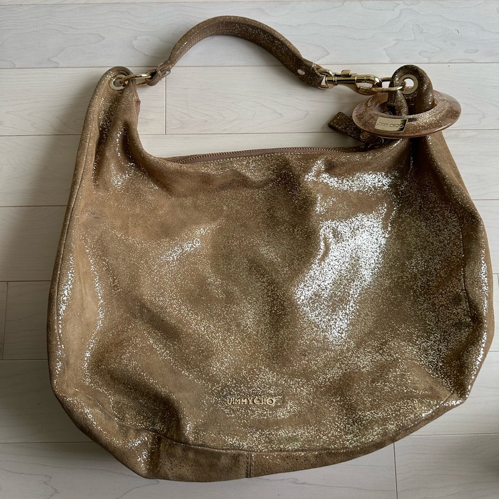 Jimmy Choo Shimmering Tan Hobo Bag